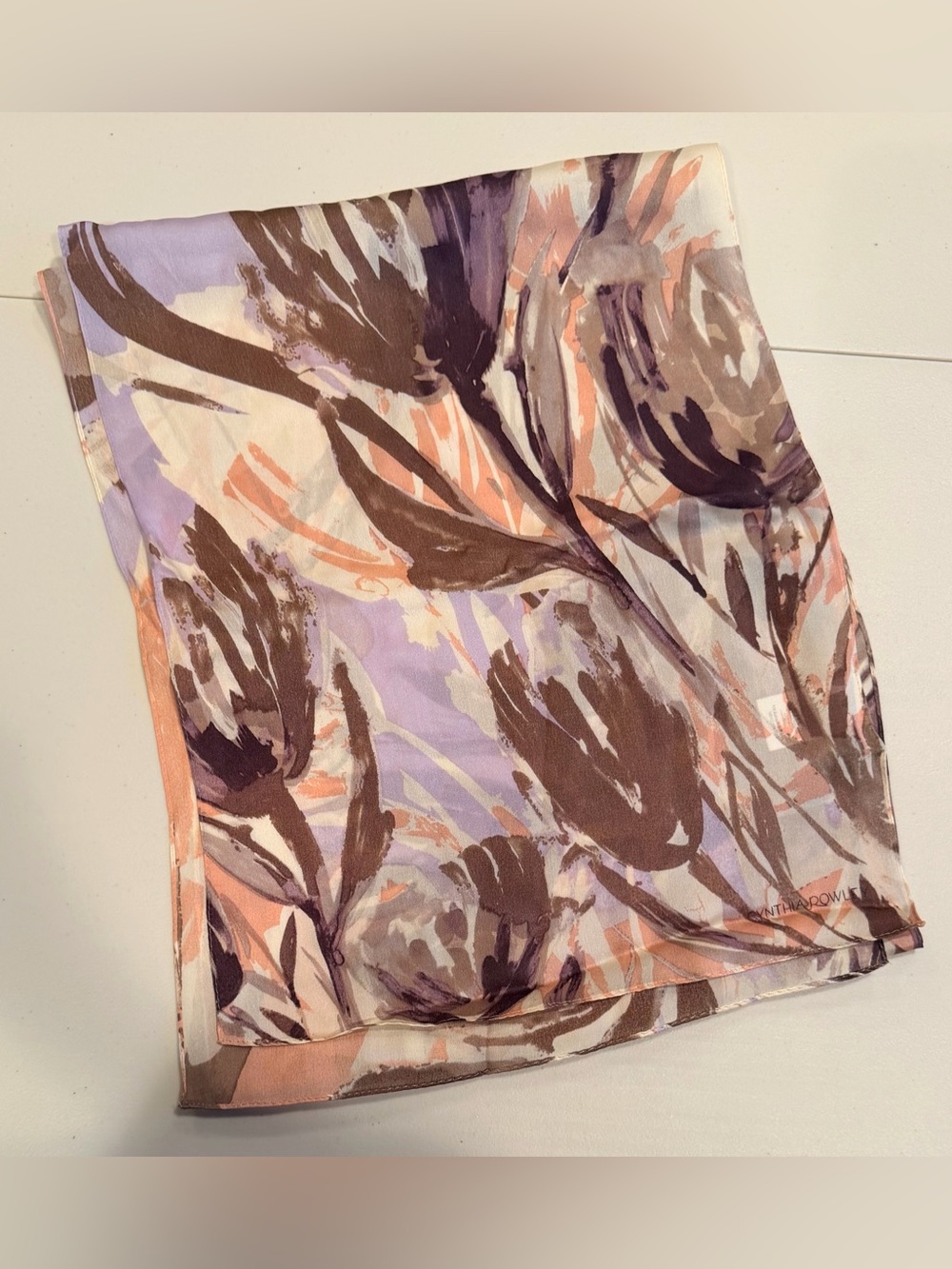 CYNTHIA ROWLEY | ladies floral print silk scarf
